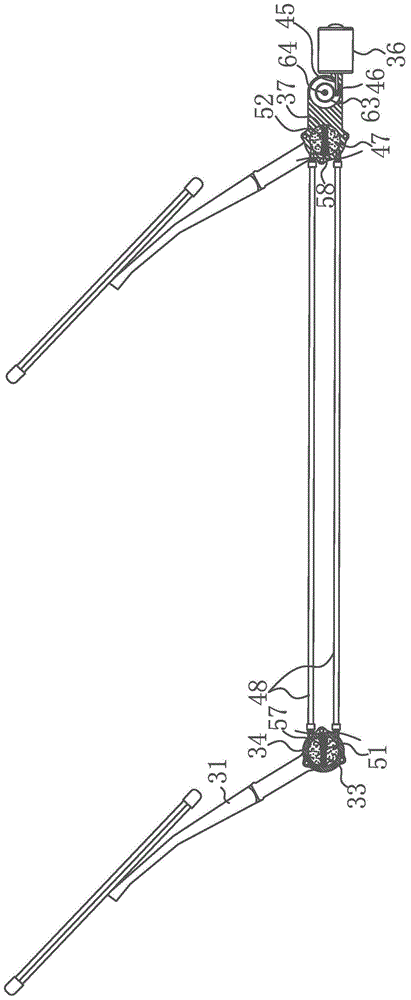 Double-scraper wiper connecting rod hydraulic type windscreen wiper with flexible walls