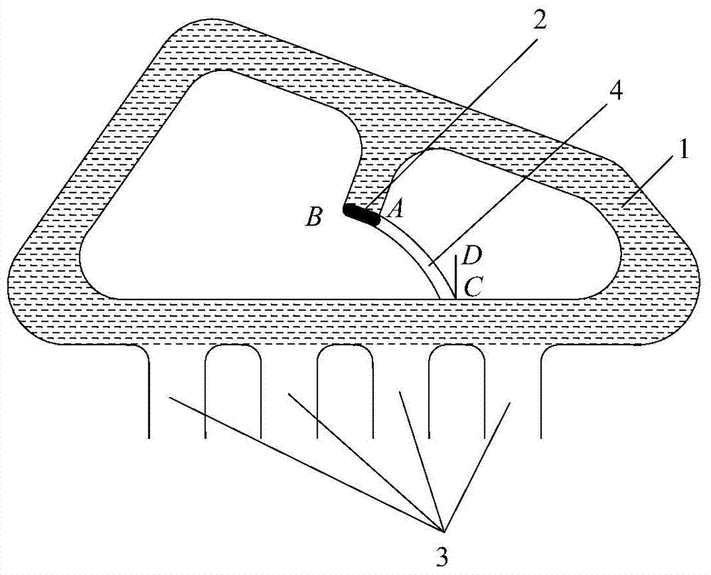 Design method of pouring for adc6 aluminum alloy die-casting mold with peninsula thin-wall structure