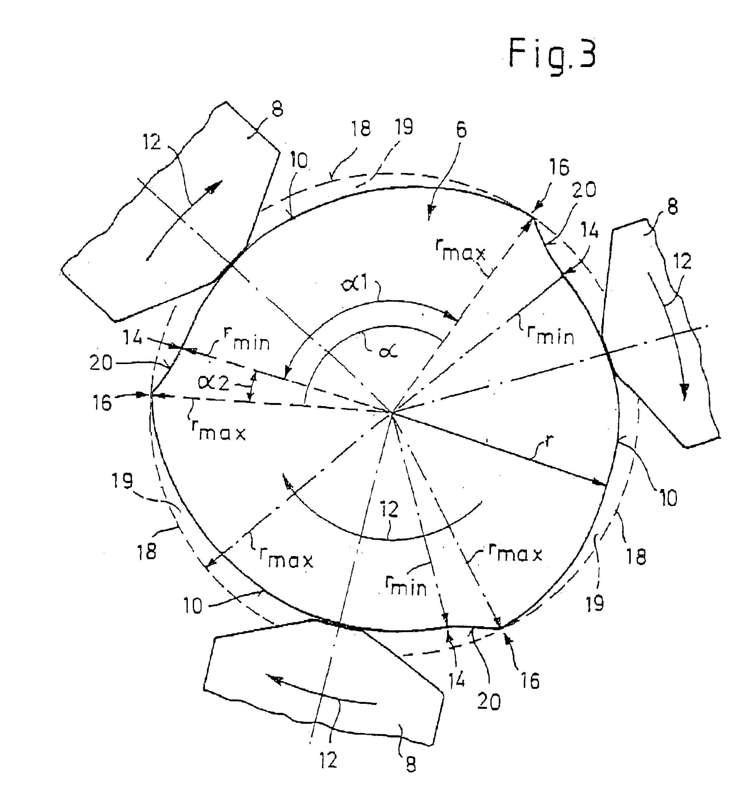 Rotating tool with a clamping shank