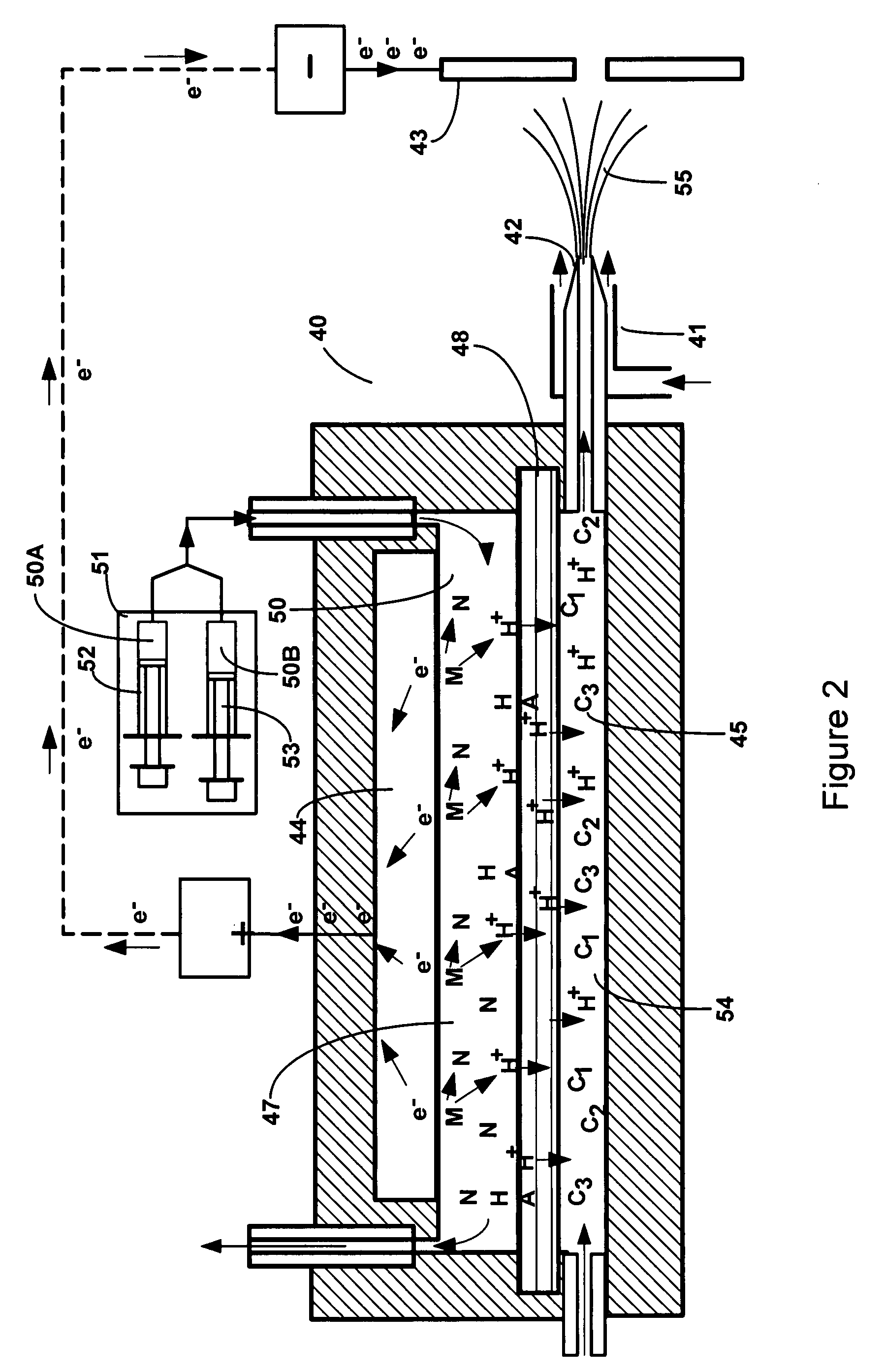 Sample component trapping, release, and separation with membrane assemblies interfaced to electrospray mass spectrometry