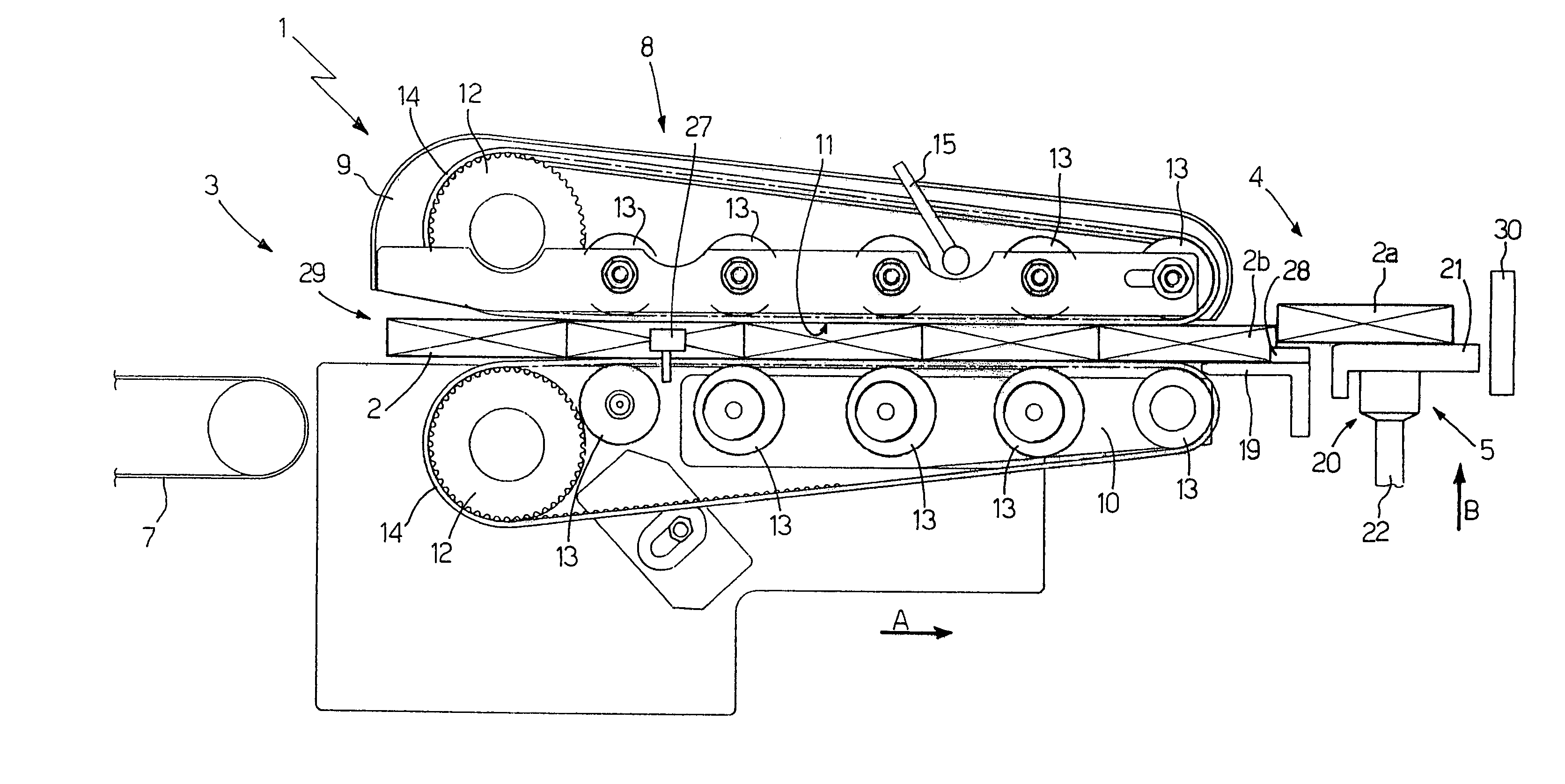 Method and machine for transferring packets