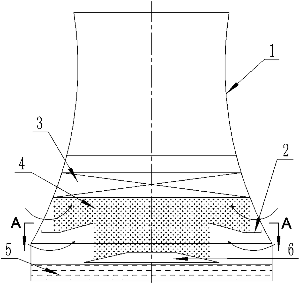 Natural ventilation counter flow cooling tower