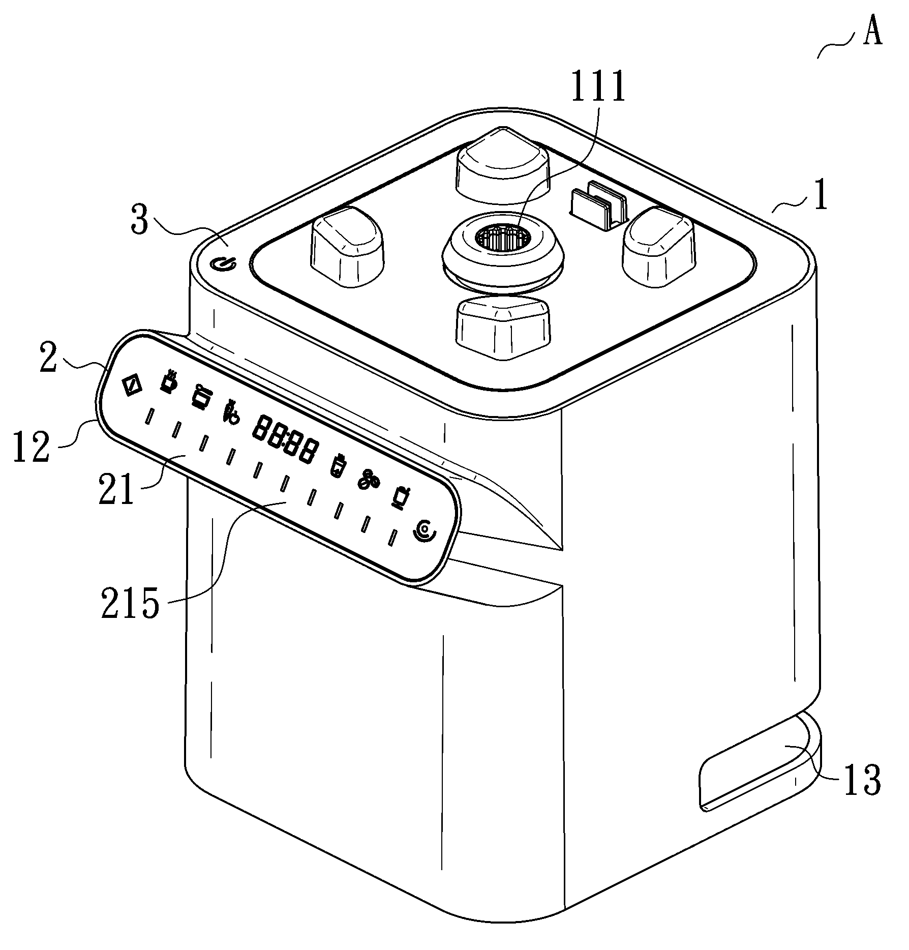 Base structure of food material blender