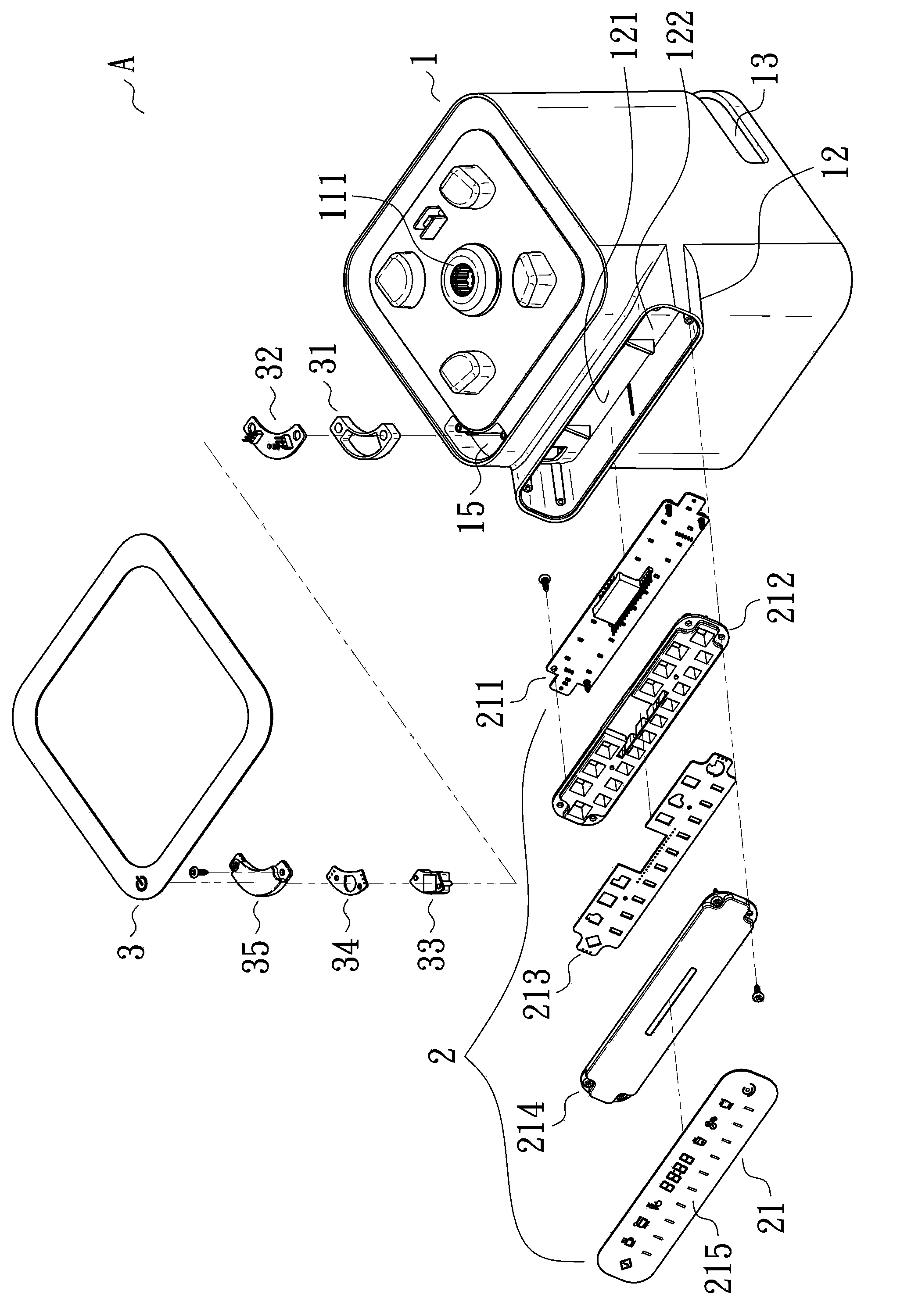 Base structure of food material blender