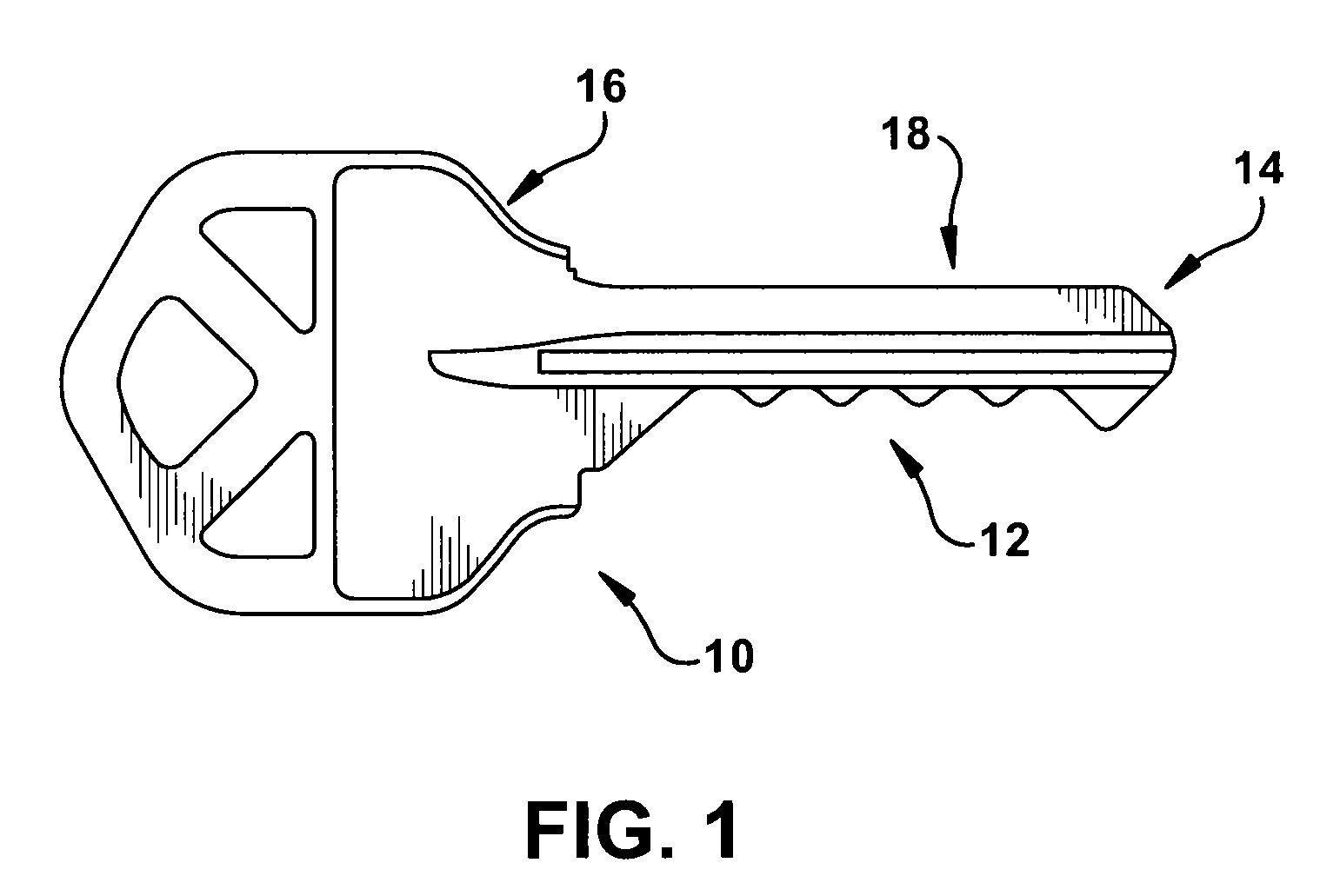 Key blank identification system with bitting analysis