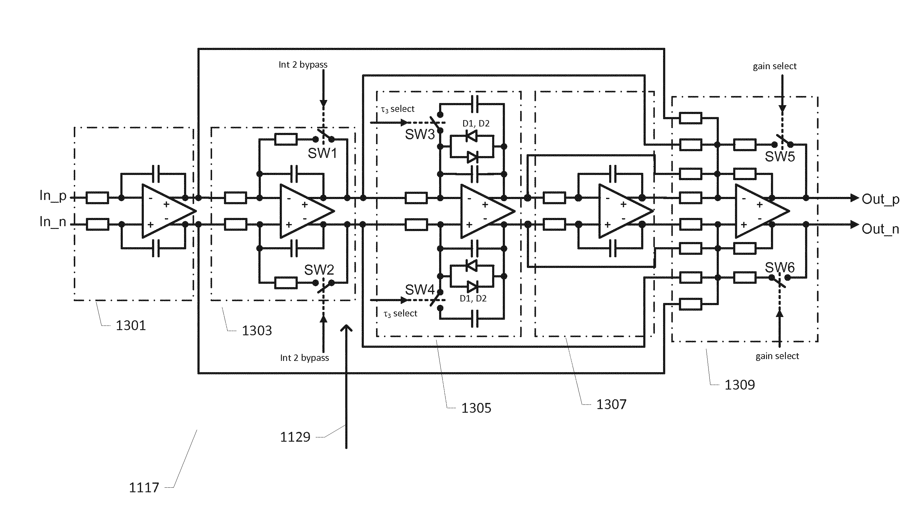 Class d audio amplifier with adjustable loop filter characteristics