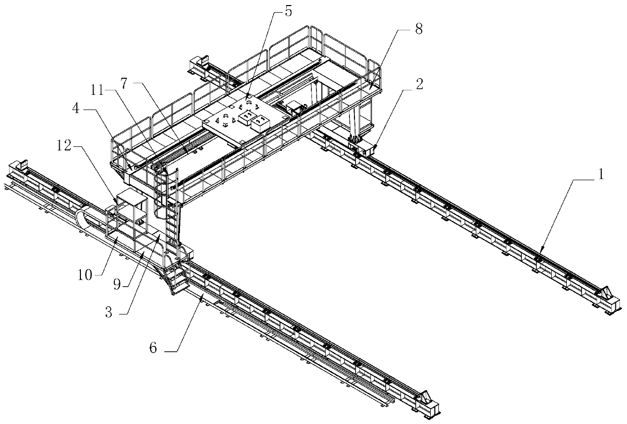 Ship robot moving portal provided with gear meshing clearance elimination mechanism