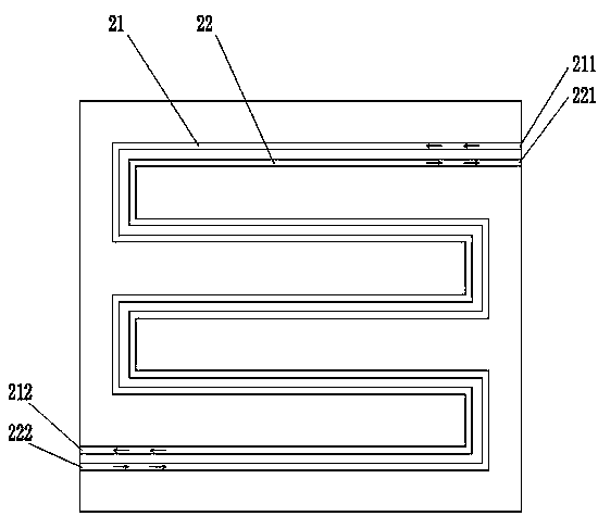 Bidirectional flow channel battery cooling plate and liquid cooling power battery module