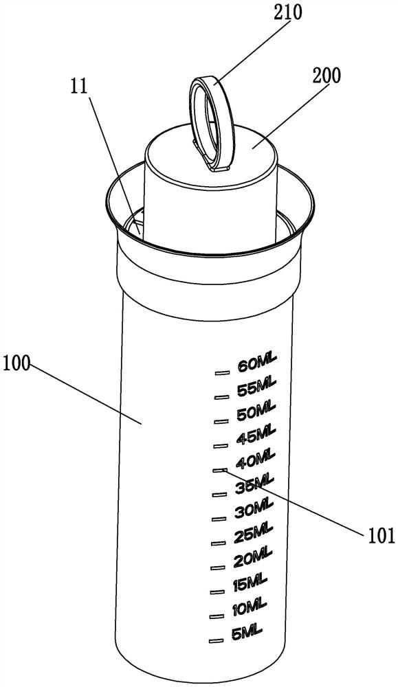 Quantitative pouring and taking container