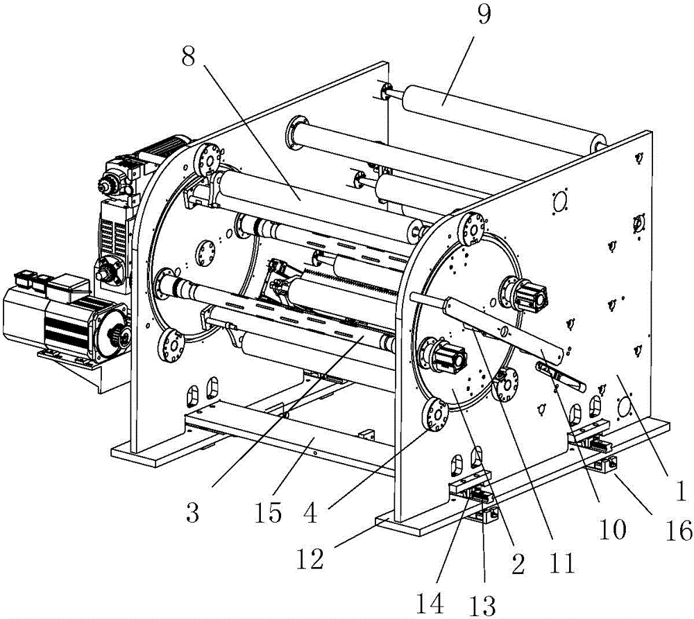 Disc-type linear cutter winding device allowing locations of winding rollers to be adjustable