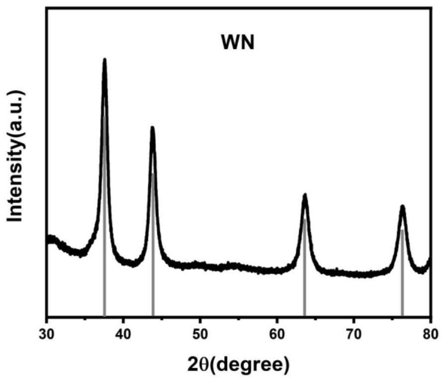 Synthesis method and application of two-dimensional layered tungsten nitride nanoparticles