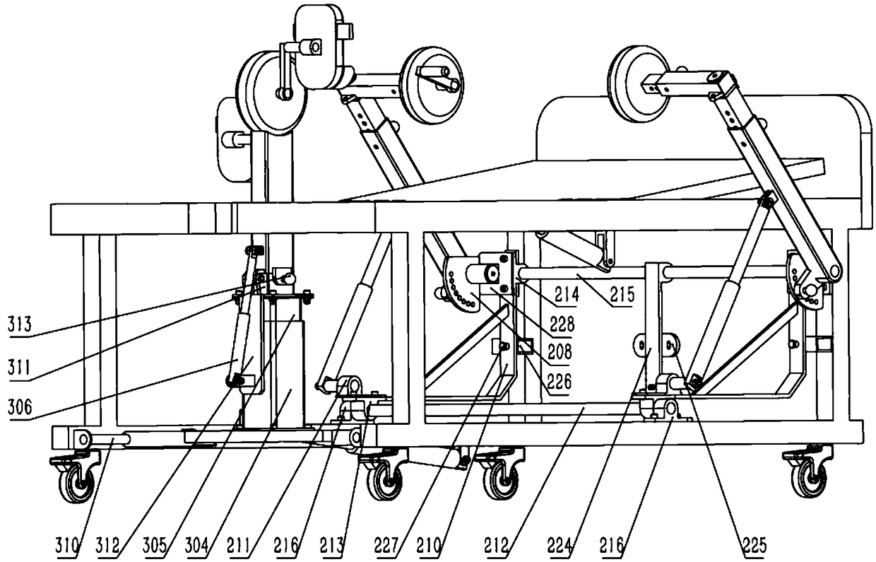 A rehabilitation training bed for comprehensive training of limbs