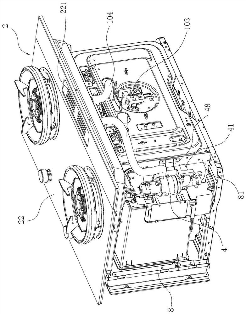 Cooking device and integrated cooker with same