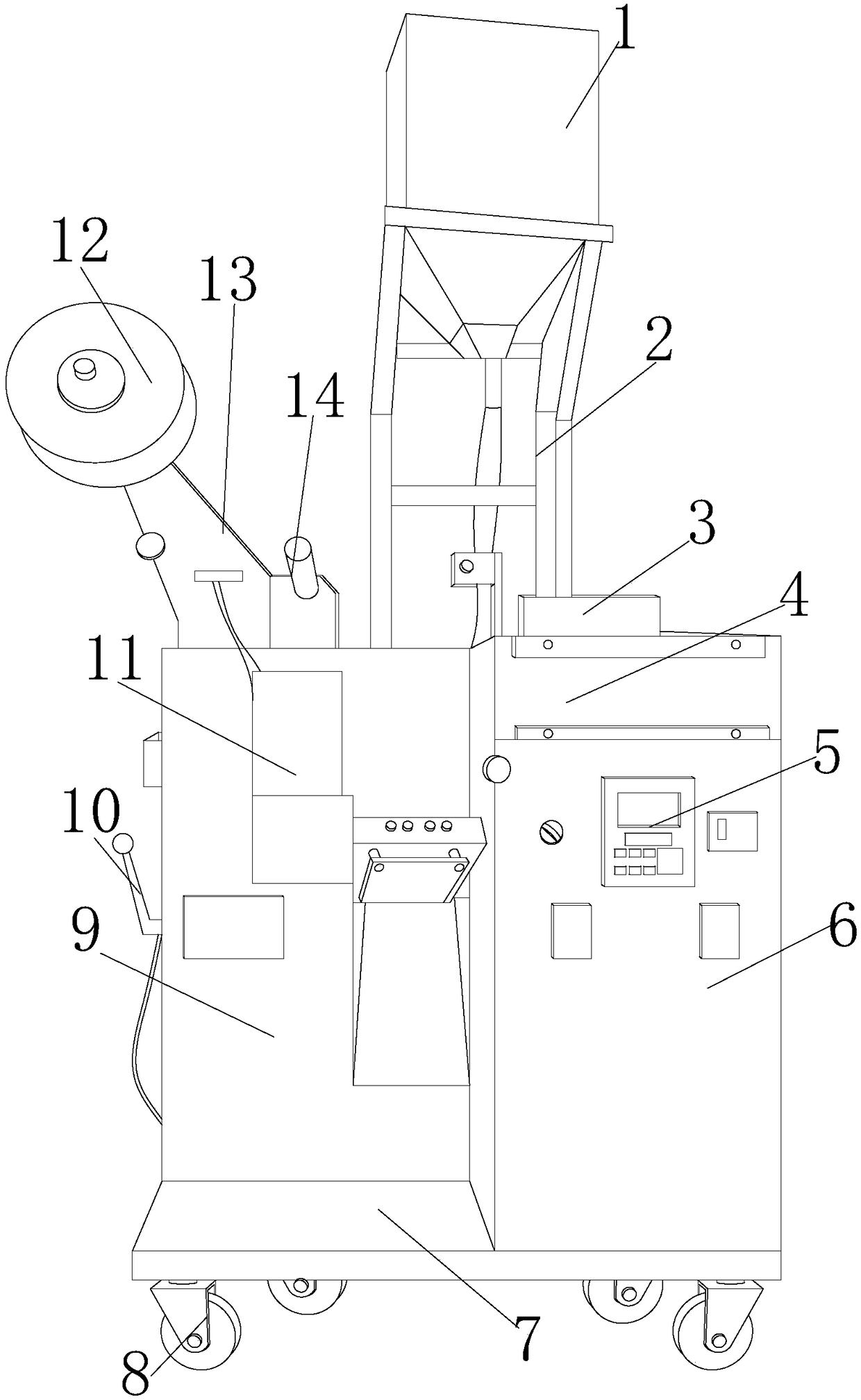 Double-bag-linkage tea packaging machine