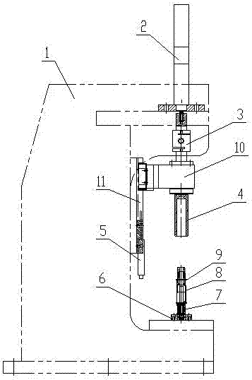 An automatic press-fitting machine for a retaining ring for a shaft and a work detection method