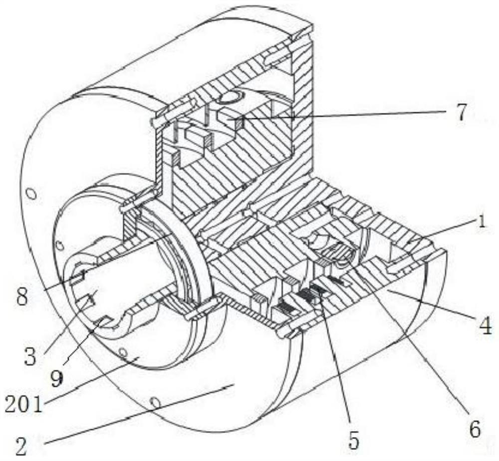 Inner curve motor with three-phase winding and magnetized cylinder body