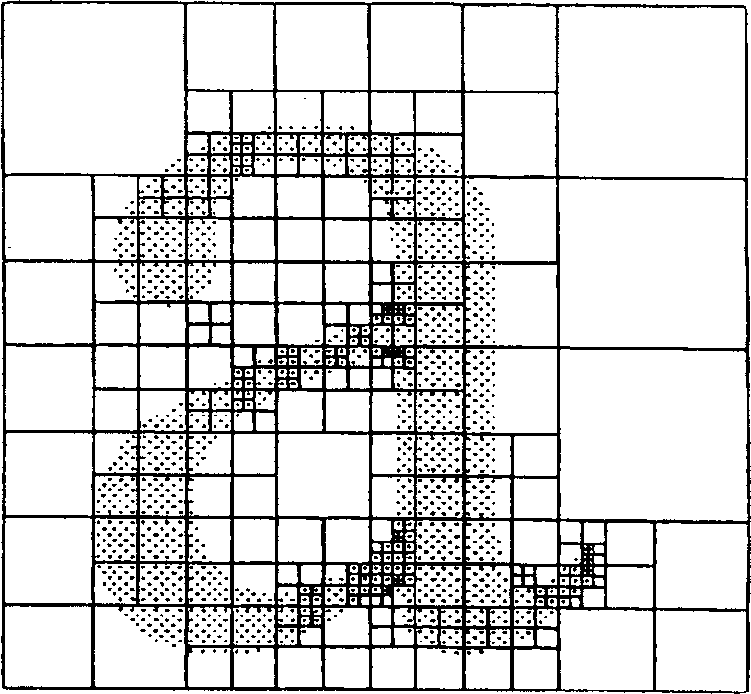 Method and apparatus for determining an antialiased intensity of a component of a pixel from a two-dimensional adaptively distance field