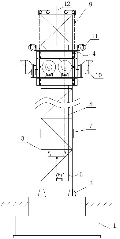 Lifting type lighting monitoring tower and lifting method thereof