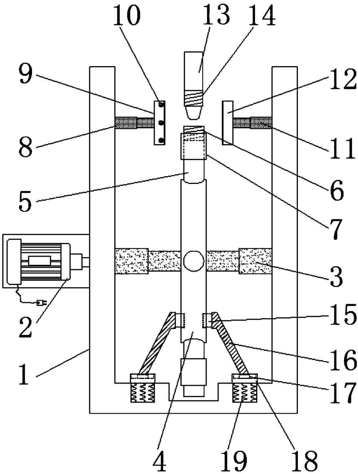 Convenient butt jointing material connecting device for high molecular material processing