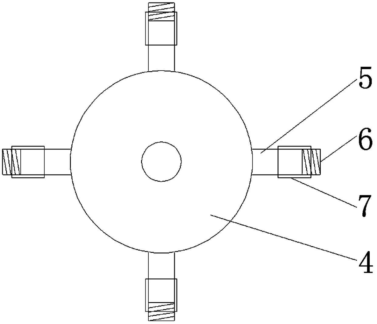 Convenient butt jointing material connecting device for high molecular material processing