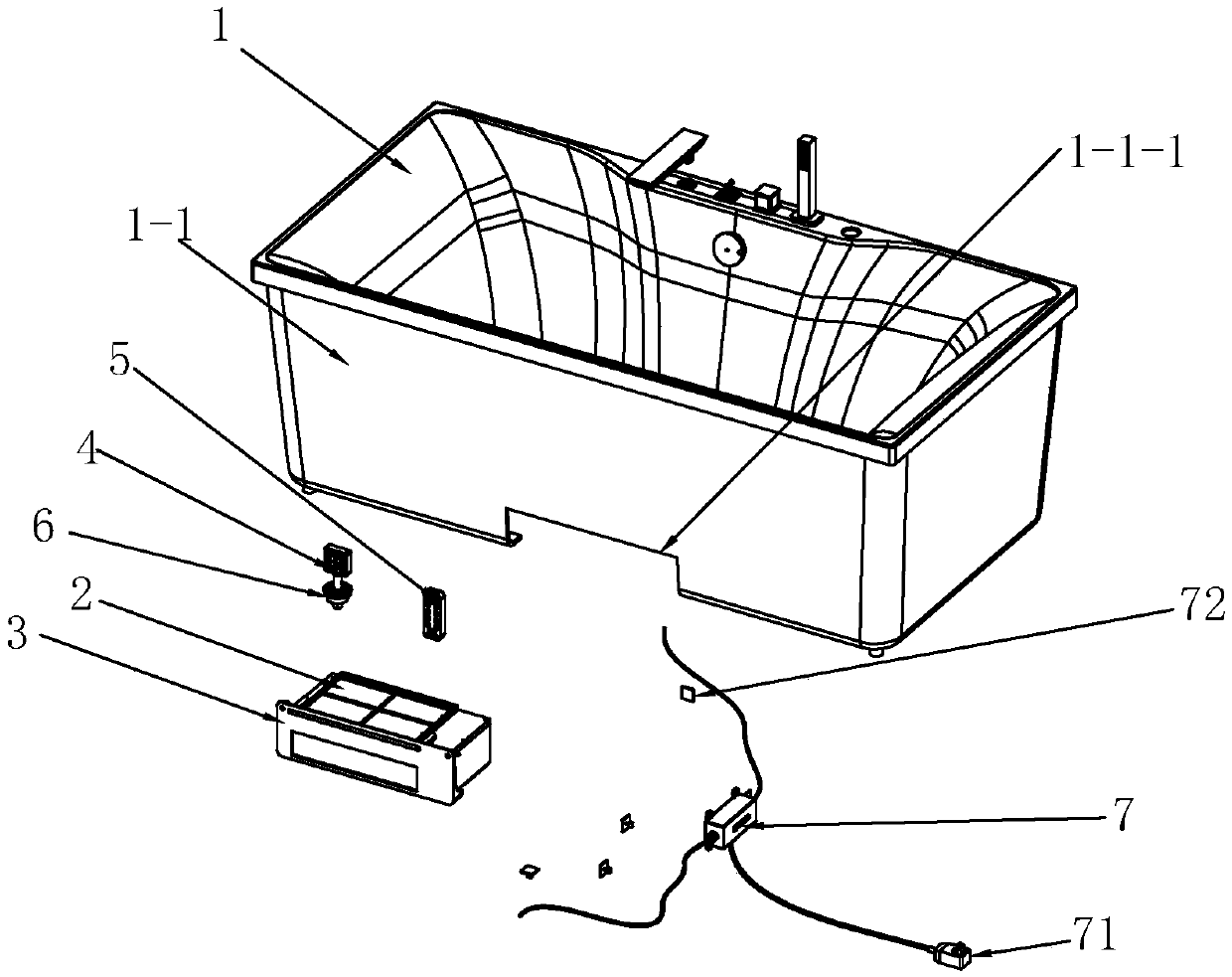 Bathtub with warm air function