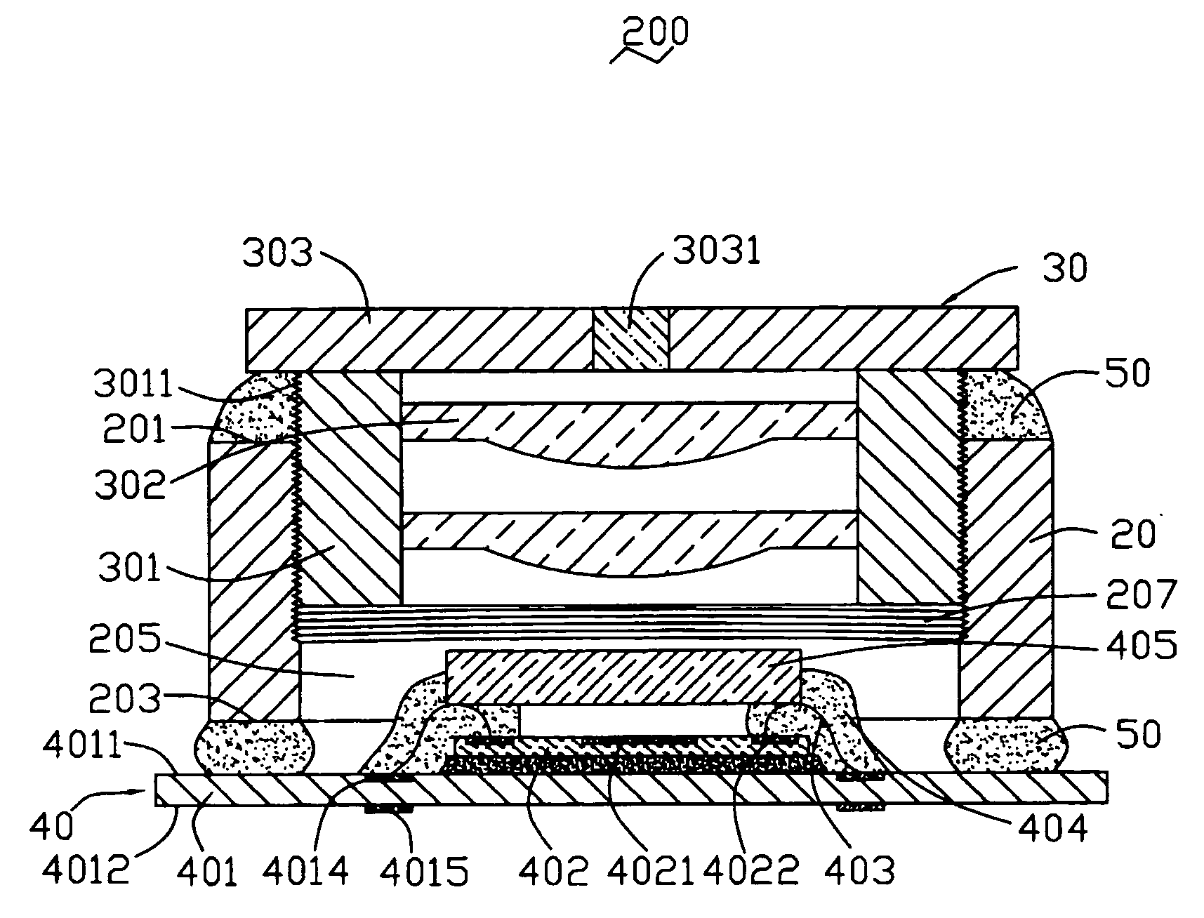 Digital camera module with small sized image sensor chip package