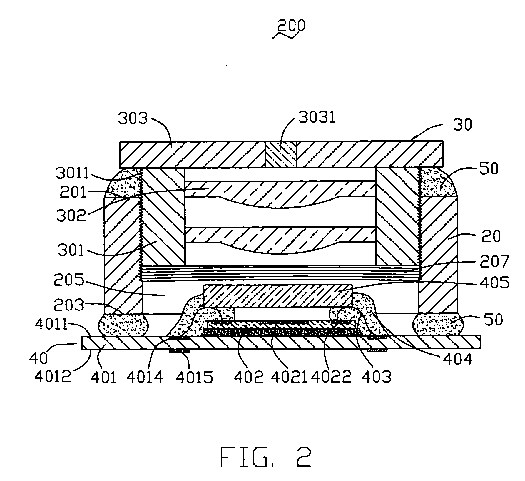 Digital camera module with small sized image sensor chip package