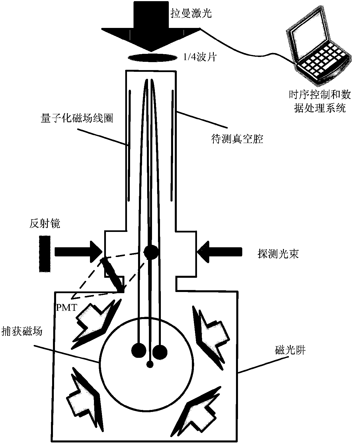 A kind of fast magnetic field measurement method and device based on Raman spectrum