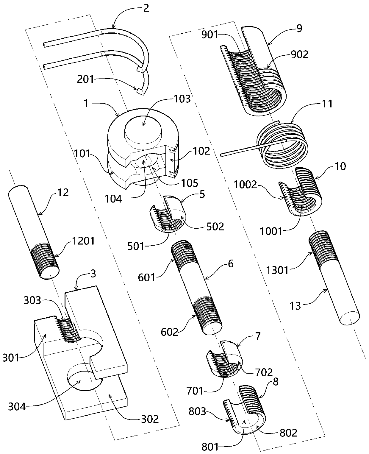 Eccentric wheel offset reinforcing bar connector