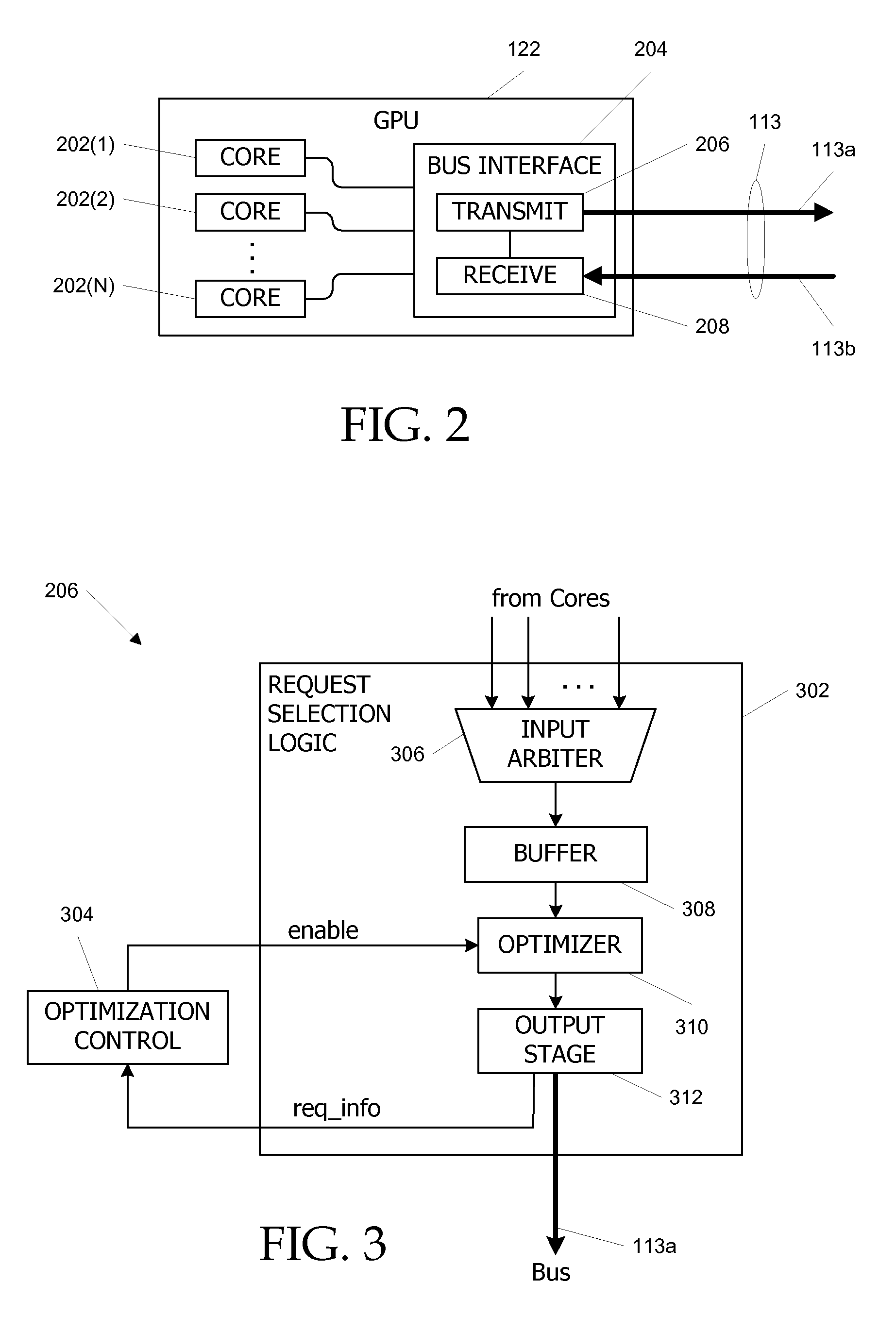 Control device for data stream optimizations in a link interface