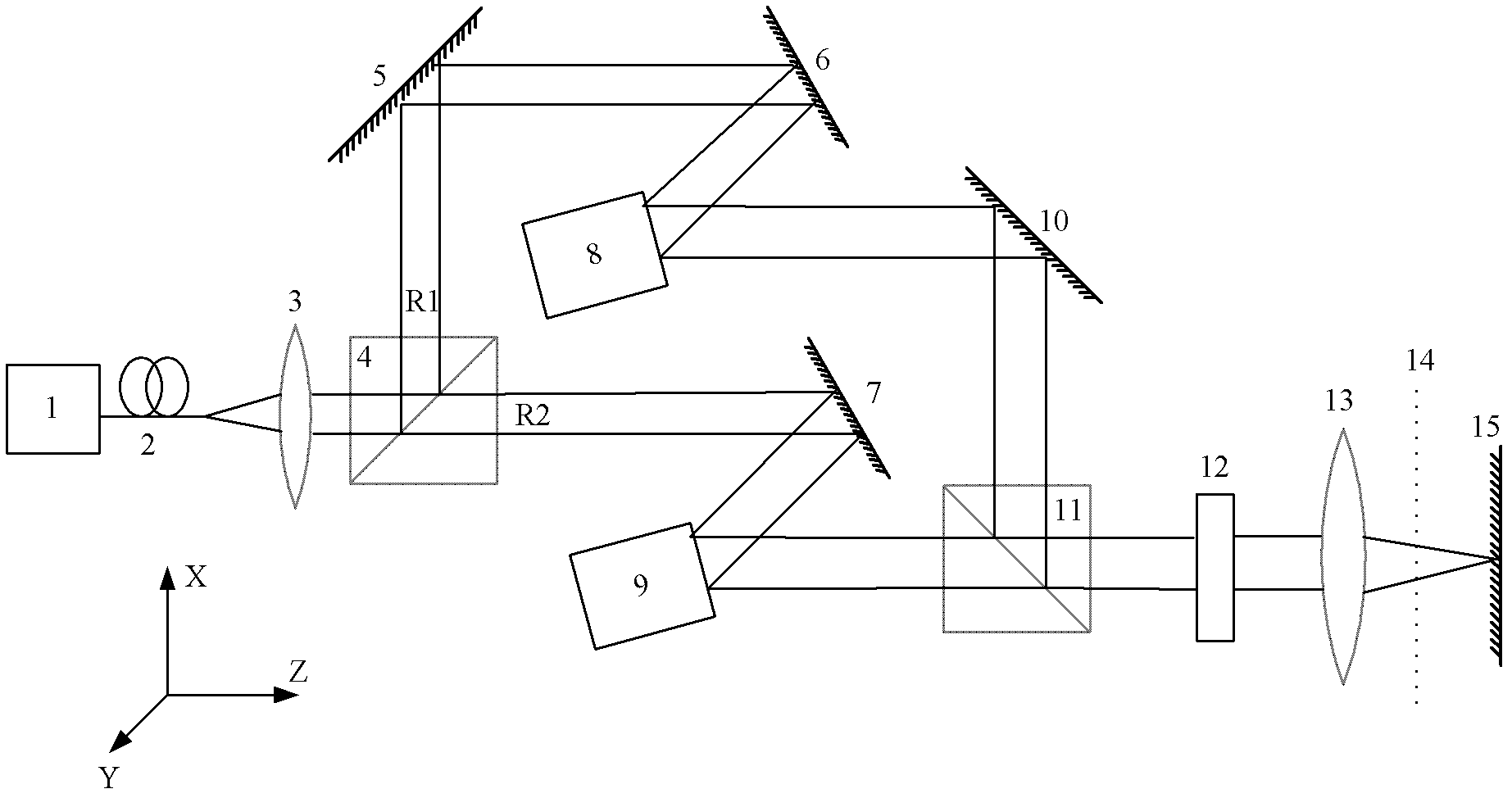 Three-dimensional hollow light spot generating method and device