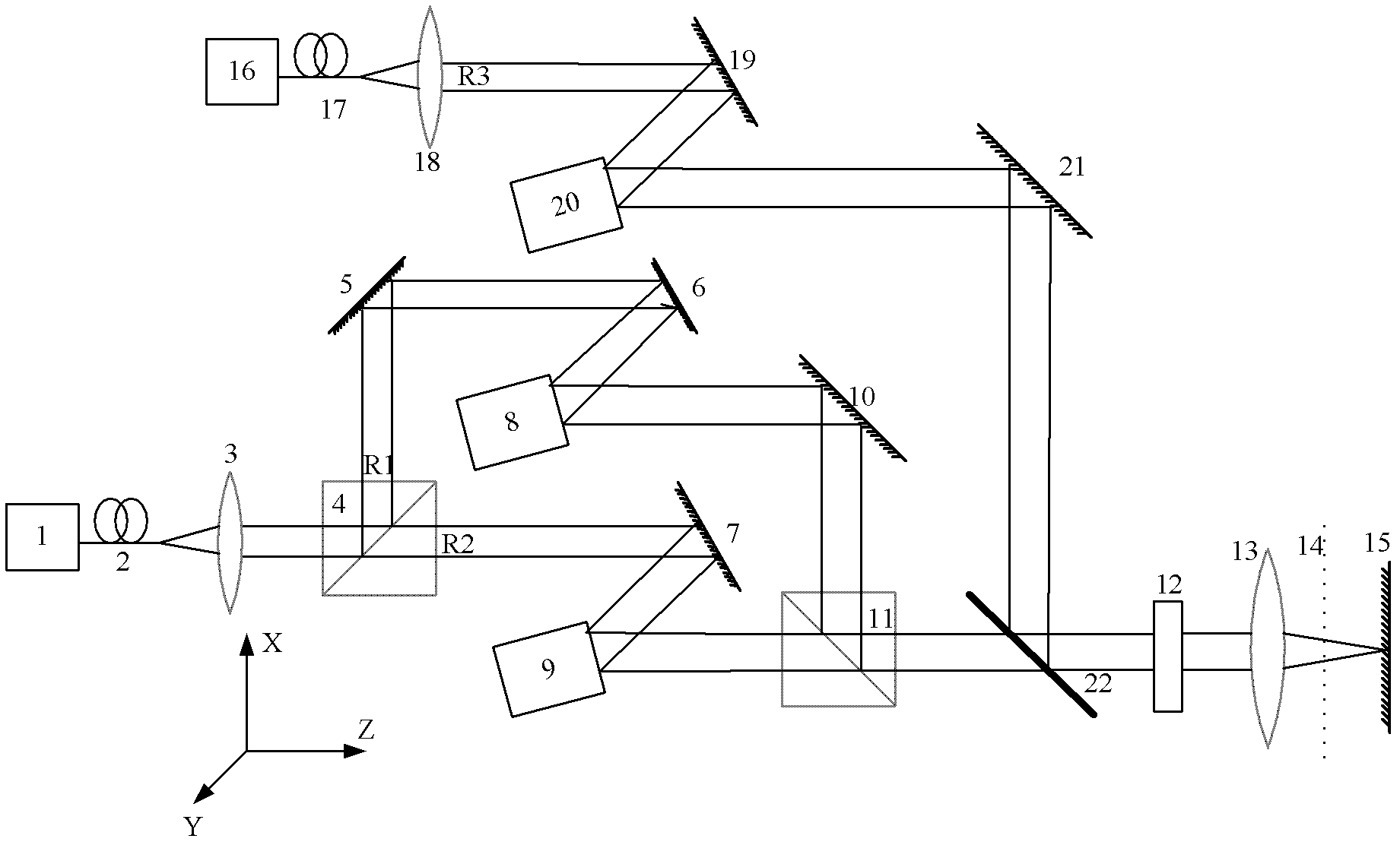 Three-dimensional hollow light spot generating method and device