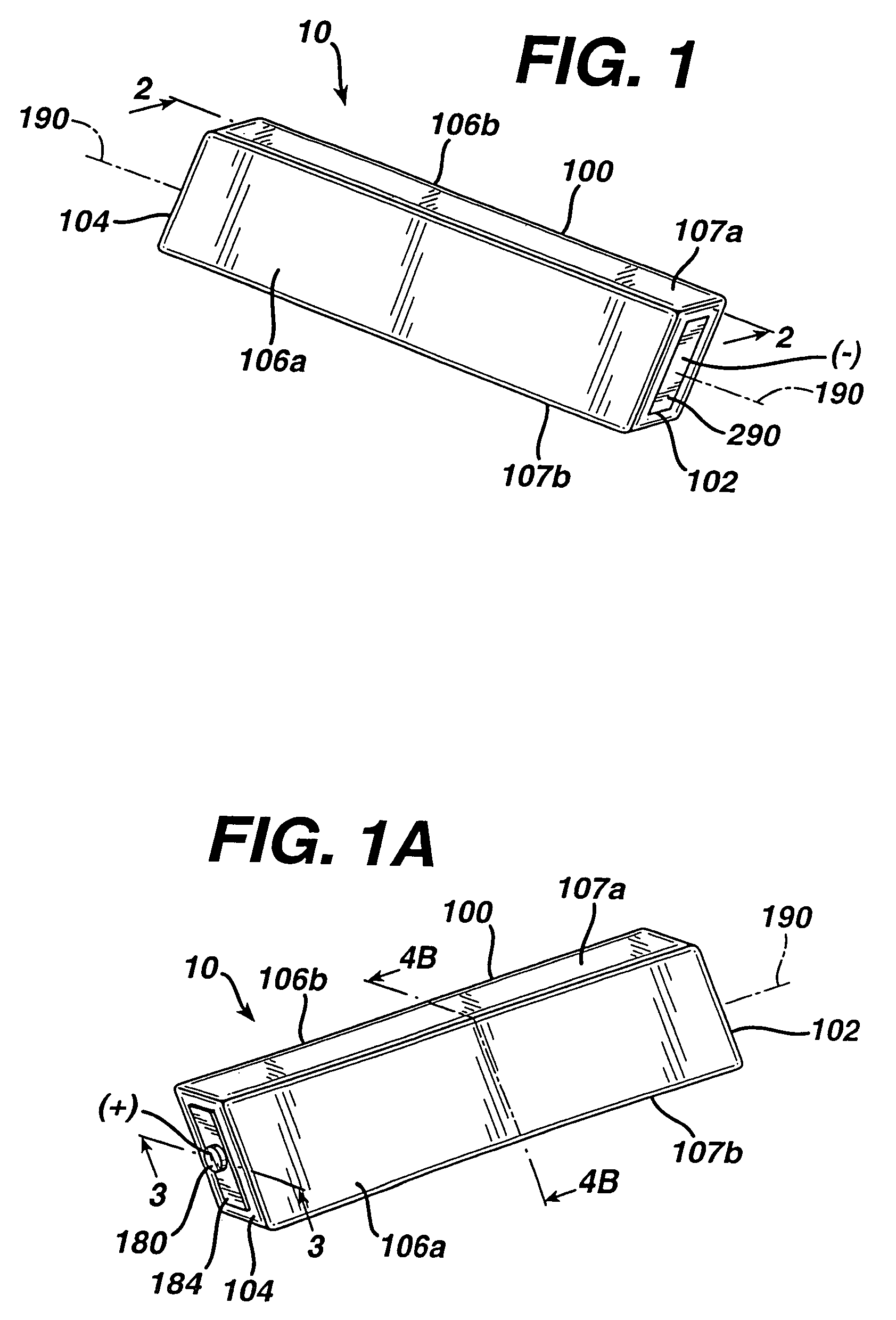 Alkaline cell with flat housing