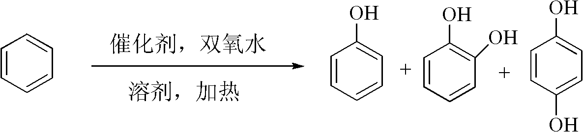 Method for preparing phenol and dihydroxybenzene by catalytic hydroxylation of benzene