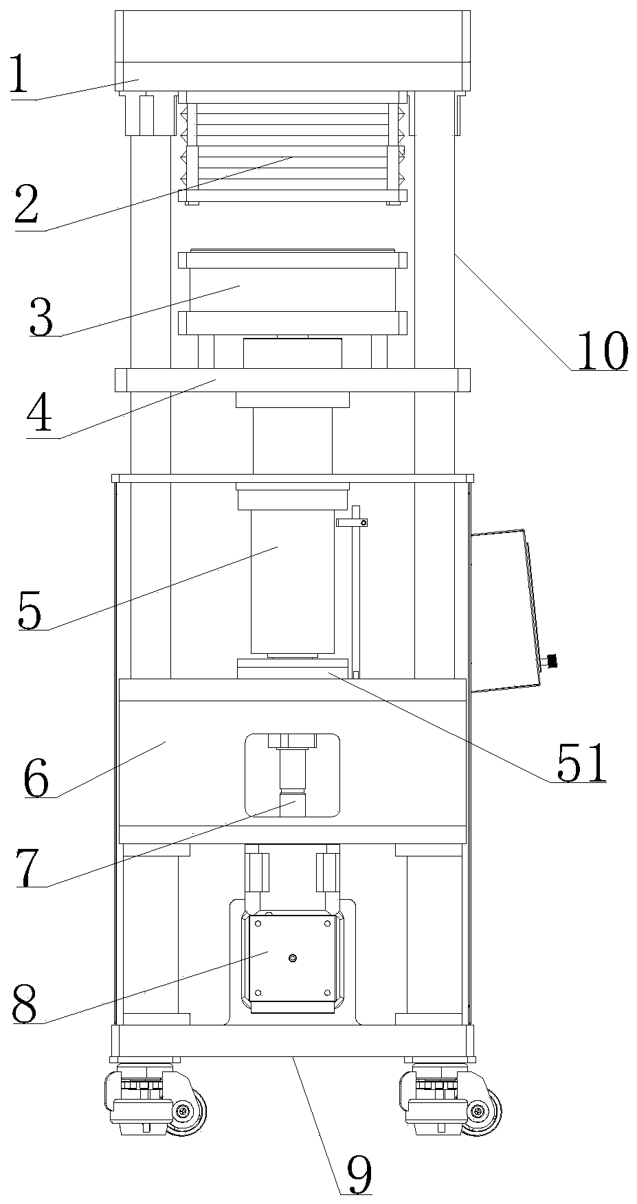 High-temperature vacuum tabletting equipment for polymer