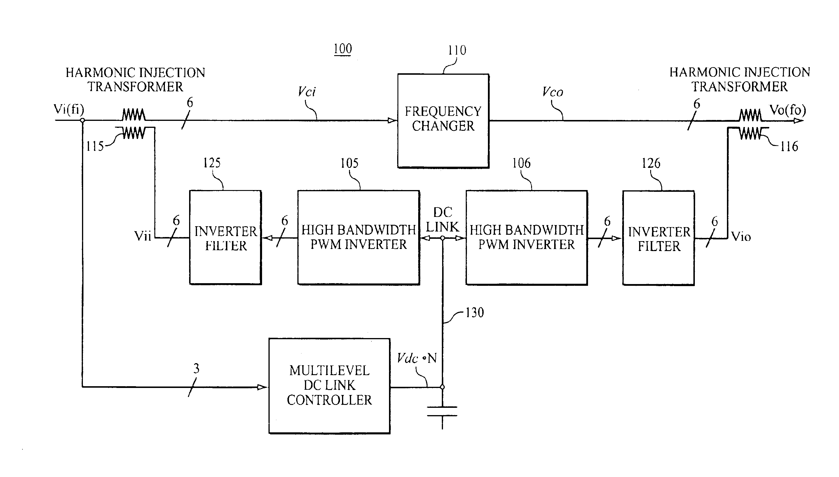 Harmonic neutralized frequency changer