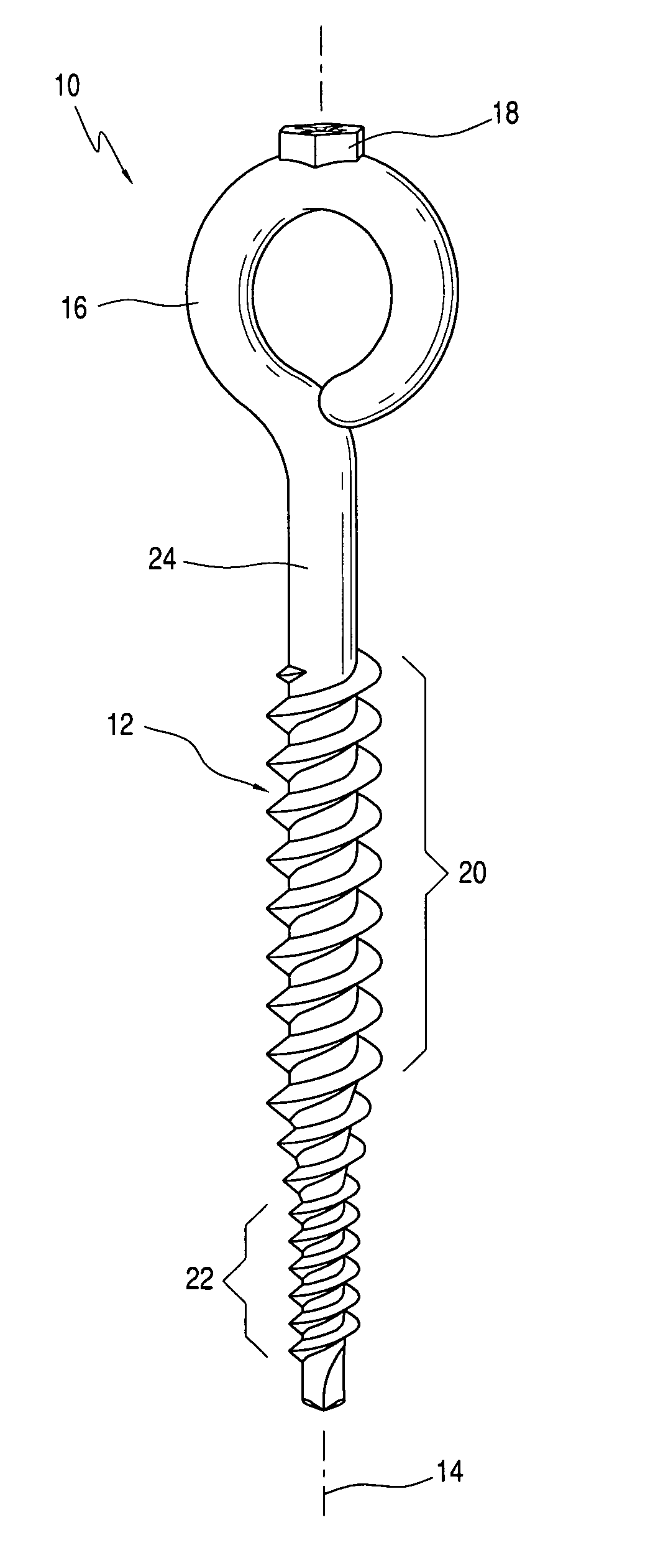 Drivable eye bolt