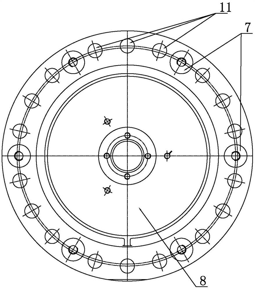 Hub gravity casting four-opening pressurizing die