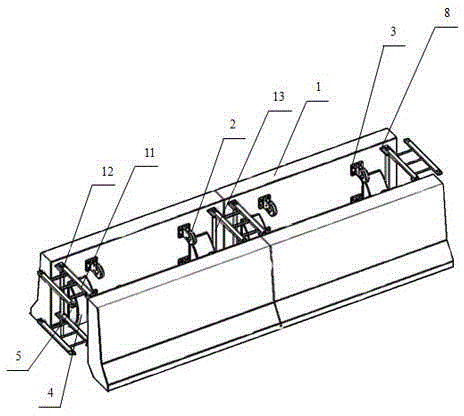 Separated concrete barrier with longitudinal connection capable of moving rapidly and manufacturing method thereof