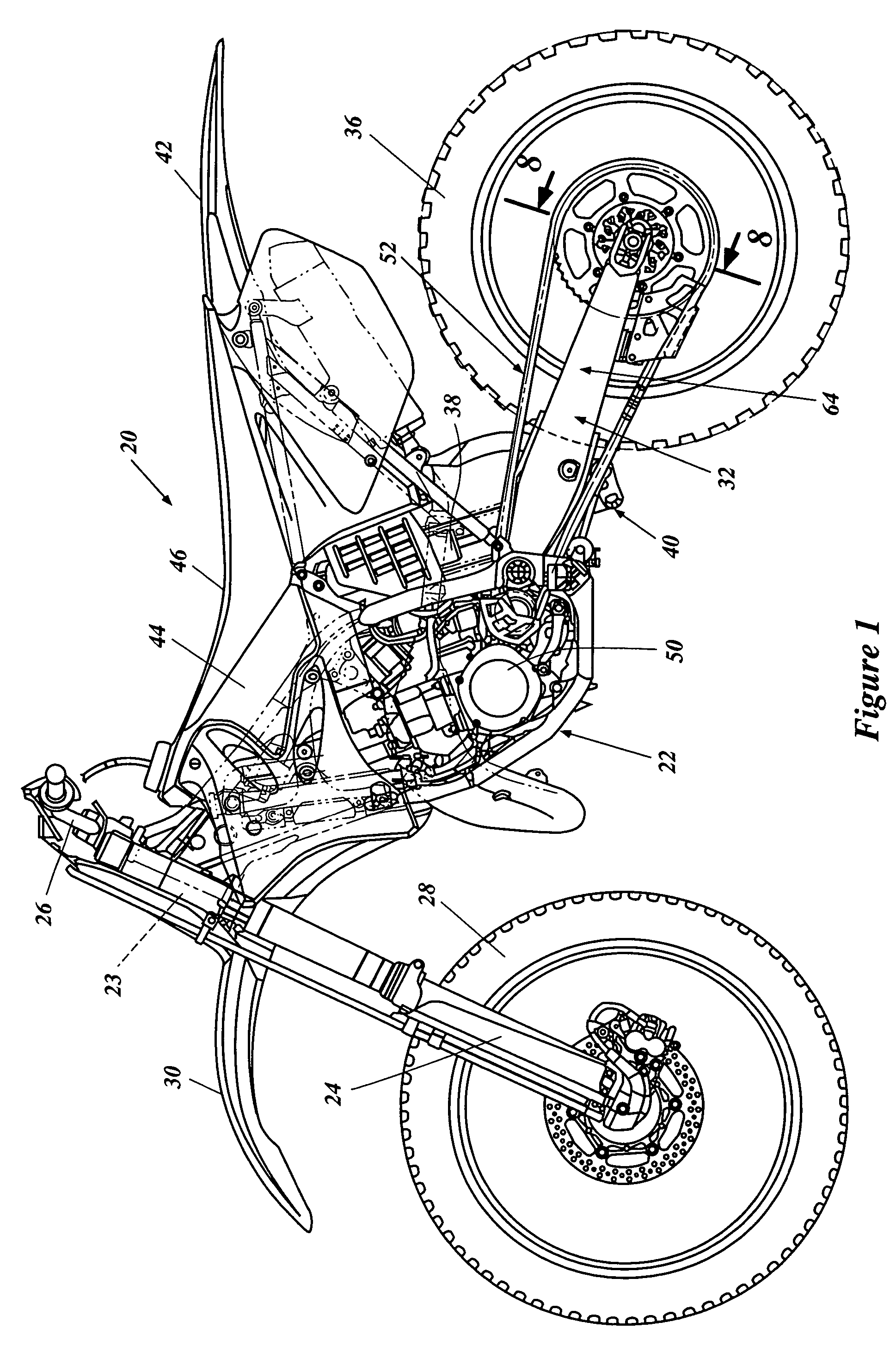 Motorcycle rear suspension swingarm assembly