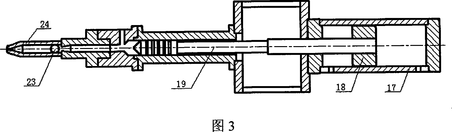 Pulse type shock processing on-line compound injection molding method and its equipment