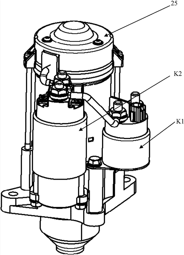 Combined structure of electromagnetic switch and relay and start-stop motor using structure