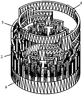 Heat exchange system based on cylindrical double-layer split structure microchannel