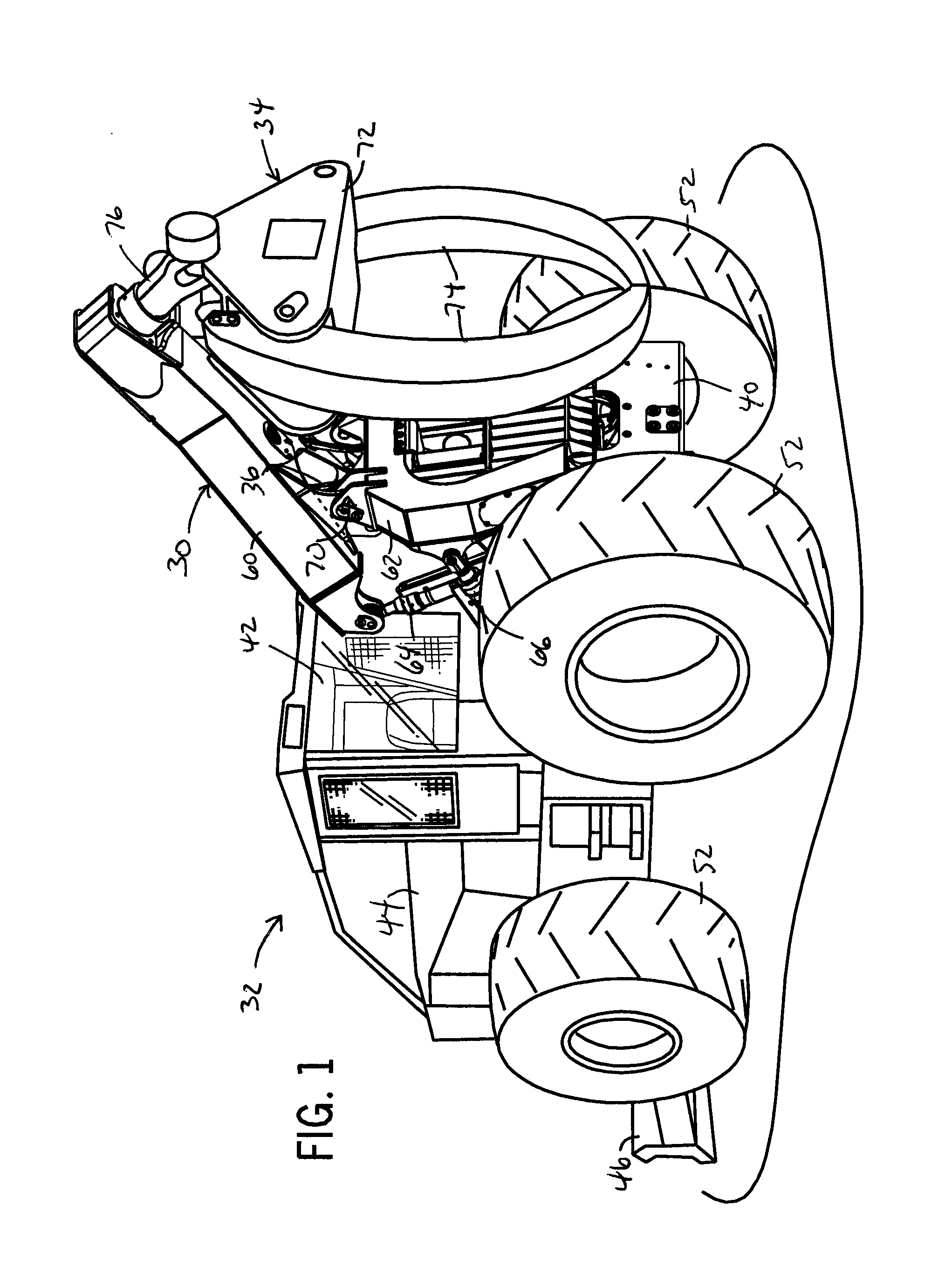 Work vehicle boom assembly providing improved visability