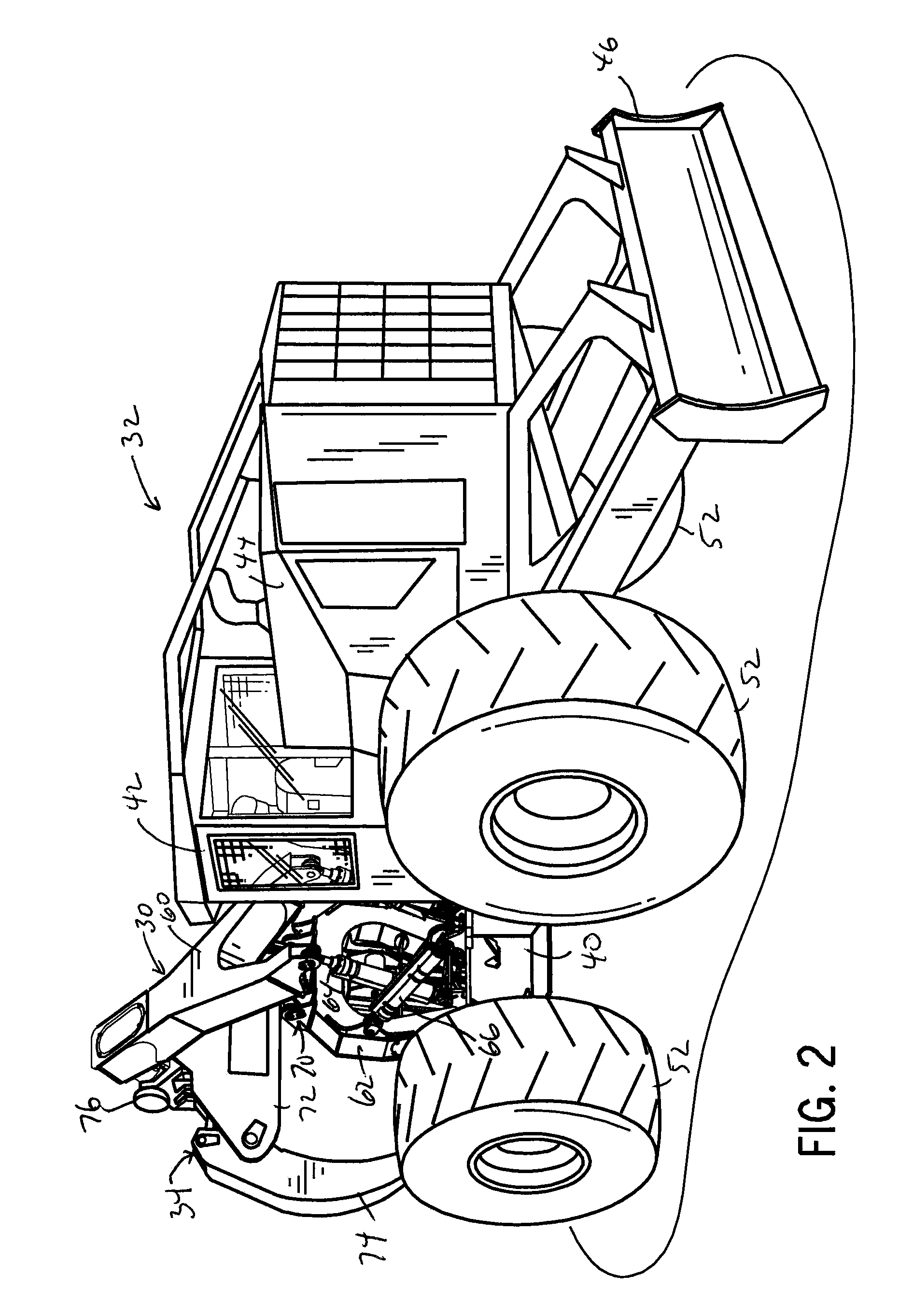 Work vehicle boom assembly providing improved visability