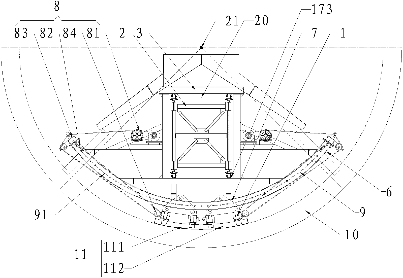 Tunnel bottom concrete side-slipping lining construction method and side-slipping needle beam bottom board trolley