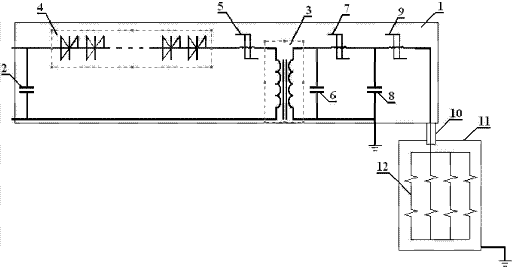 Pulse generation device used for flue gas purification