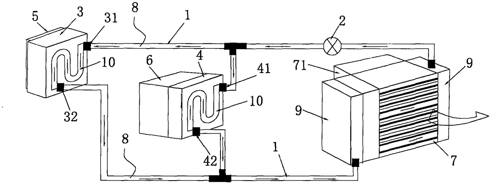 Cooling system of LED (Light Emitting Diode) lamp