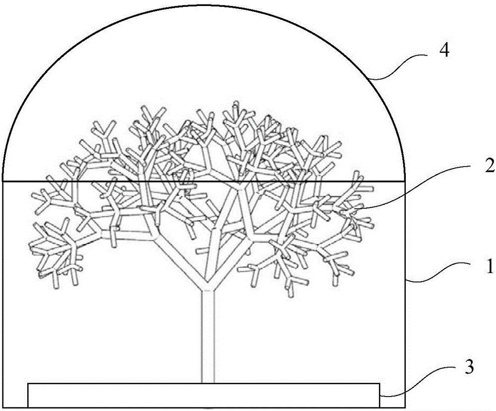 Photo-bioreactor with bionic fractal tree structure as well as application and culture method thereof