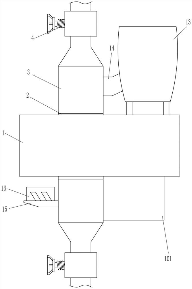 Sewage treatment device with filtering function based on environmental protection and environmental technology